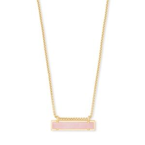 Kendra Scott Leanor gold and rose quartz necklace